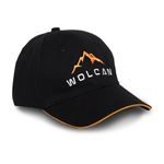 Wolcan Sports Embroidered Cotton Black Baseball Caps for Men Stylish – Lightweight Pure Cotton Mens Cap with Buckle Closure – Gym Caps for Men - Free Size (22 inches/55.88 cm Circumference)