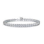 Diamond Treats Tennis Bracelet for Women, Bezel Set solid 925 STERLING SILVER with 3mm Flawless White Cubic Zirconia. This 7.5-8 inch Ladies Eternity Bracelet is the Perfect Jewellery Gift for Women.