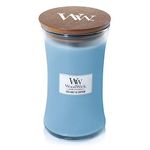 WoodWick Large Hourglass Scented Candle with Pluswick Innovation, Paraffin, Sea Salt and Cotton
