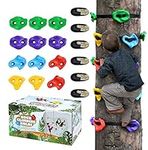 TOPNEW 12 Ninja Tree Climbing Holds for Kids Climber, Adult Climbing Rocks with 6 Ratchet Straps for Outdoor Ninja Warrior Obstacle Course Training