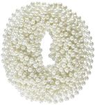 Rhode Island Novelty Large Faux Pearl Necklace, White, 8 mm, 12 Pack