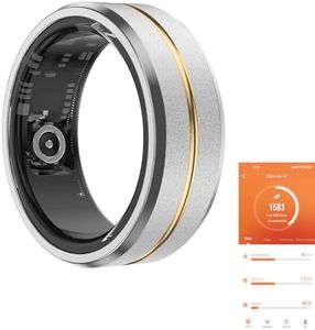 Fitness Tracker Smart Ring, Step Counter for Walking, Heart Rate Blood Oxygen Calorie Sleep Tracker Health Ring, Waterproof Design, Stainless Steel, 5-7 Days Battery Life (Silver + Middle Gold, US11)
