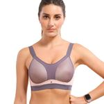 Enamor Women's Polyester Y-Panel for Bounce Control High Impact Padded Non-Wired and High Coverage Sports Bra -SB25(SB25-Pearl-M)