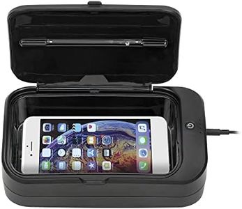 GermGuardian GG900 UV-C Phone Sanitizer and Disinfectant, Portable Compact Phone Sanitizer with Total Clean Sanitizing Cycle, Reduces Germs & Bacteria on Cell Phones, Glasses, Keys, IDs, Black