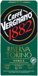 Caffe Vergnano Riserva Torino Nobile Light Roast Espresso, 100 Ct - Arabica Robusta Italian Coffee Pods Compatible with Nespresso Original Line Machines - Smooth & Balanced Taste