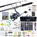 Goture Fishing Rod and Reel Combos, Telescopic Pole Spinning Reel Lures Set, Telescopic Fishing Rod Upgrade Fishing Kit for Travel Saltwater Freshwater G4 2.4M