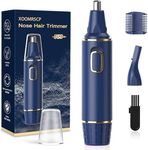 XOOMRSCP Nose Hair Trimmers for Men，Rechargeable Hair Trimmer 2 in 1 Painless Multifunctional Ear and Nose Hair Trimmer with IPX7 Waterproof Dual Edge Blades (Blue)