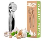 ZEVON® Garlic Crusher Presser Garlic Press Manual Garlic Mincer Stainless Steel Garlic Cutter Chopper,Hand Press Garlic Crusher and Chopper, Mincer Cutter for Garlic for Kitchen