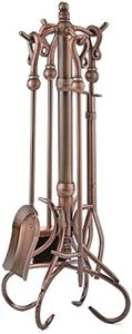 UniFlame, F-1657, 5-PieceVenetian Bronze Fireplace Tools Set with Heavy Crook Handles