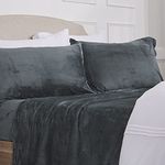 NY Loft Ultra Soft Micro Fleece Sheets Set with Extra Deep Pockets | Extra Soft Velvet Fleece Sheet Set | Super Plush Polar Fleece | Velvet Plush Cozy Warmth | Tribeca Collection (Queen, Dark Grey)