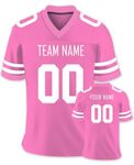 FwSYouMAI Custom Football Jersey Men Women Kid Personalized Printed Teamname Number Customized Shirts Sport Uniform-1 Pink