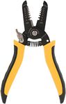 DOTCOM 8-Inch Self-Adjusting Automatic Cable Cutter Crimper, 5 in 1 Multipurpose Tool Wire Stripping Cutting Pliers, 10-24 AWG (0.2~6.0mm²) (Yellow) (WT-20)