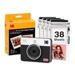 KODAK Mini Shot 3 Retro 3x3 Instant Camera, Photo Printer, 38 Sheet, White