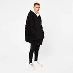 Sienna Hoodie Blanket Oversized Ultra Soft Plush Sherpa Fleece Wearable Warm Throw Hooded Blanket Cosy Giant Sweatshirt - Black