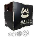 Ultra Fitness Gear Plyo Box - Anti-Slip Wood 3-in-1 Plyometric Jump Box for Training - Squat, Step Up, Box Jumps & More - Workout Box Size 24/20/16 (Large) - Home Gym Exercise Equipment