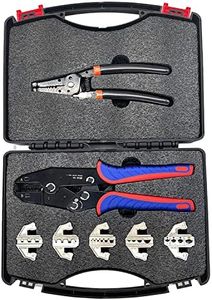 Dehmy VX-9CQK quick change crimping tool Ratcheting Wire Stripper Cable Terminal Crimper Pliers For MC4, Ferrule, Nylon, Insulated-Non-Insulated Terminals