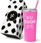 SassyCups Best Grandma Ever Insulated Tumbler Cup with Straw and Lid - Gifts for Gigi Coffee Mug - World's Best Grandma Gift From Grandkids for Birthday - New Grandma Tumbler - Grandma Gifts