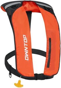 Owntop Inflatable Swim Jacket for Adults, D-Ring Attachment, Low Profile Manual Swim Vest, 24g CO2 Cylinder for Kayak, Fishing, Paddle Sports, Orange