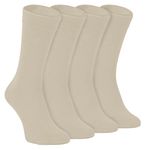 Sock Snob - 4 Pairs Bamboo Finely Knit Thin Super Soft Suit Socks for Men & Women (as8, numeric, numeric_4, numeric_8, regular, regular, Natural)