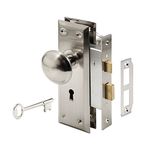 Prime-Line Products E 2330 Keyed Mortise Lock Set, Satin Nickel Finish