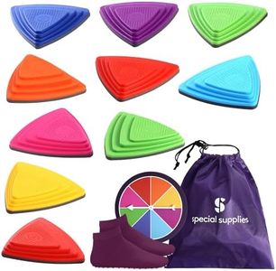 Special Supplies 10 Stepping Stones for Kids Indoor and Outdoor Balance Blocks Promote Coordination, Balance Strength Child Safe Rubber, Non-Slip Edging