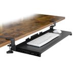 Mount-It! Under Desk Keyboard Tray 30" × 11" | Extra-Sturdy C-Clamp Mount | Smooth Sliding Pull-Out Shelf for Keyboard & Mouse | No-Drill Installation, Ergonomic Workspace Organizer