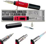 Berkling BSG-568 Portable Butane Cordless Soldering Iron, 3-in-1 Soldering, Jewelry & Heat Shrink Torch, Mini Cordless Heat Gun, Self-Igniting, Adjustable Flame, Up to 90-Min Runtime