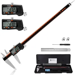 HARDELL Digital Caliper 0-12 Inch/300mm with Large LCD Screen,Electronic Digital Vernier Caliper Auto-Off Feature, Inch/MM/Fraction,Digital Ruler,for 3D Printing/Jewelers/Woodworkers