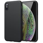 JETech Silicone Case for iPhone X, iPhone XS, 5.8-Inch, Silky-soft touch Full-Body Protective Case, Shockproof cover with Microfiber Lining (Black)