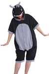 Lifeye Men Women Summer Black Dragon Pajamas Animal Cosplay Costume Short Sleeve Black