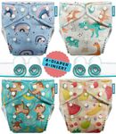 Advanso Leakage Proof cloth diapers for babies, high absorbent 4 reusable diaper 4 insert pad combo pack washable cloth diaper free size 5-18kg adjustable pocket cover 41