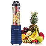 La Reveuse Smoothies Blender Personal Size 300 Watts with 18 oz BPA Free Portable Travel Sports Bottle (Navy)