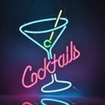 Cocktails Neon Sign for Wall Decor Man Cave Beer Bar Home Art Neon Light LED Neon Lights Signs with Dimmer for Bedroom Office Hotel Pub Cafe Recreation Room Sign