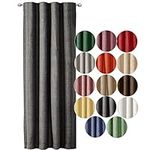 JEMIDI Curtain for Window - Opaque Linen Look Curtains with Ruffle Tape for Rail Track for Bedroom Living Room Windows - 140cm x 245cm