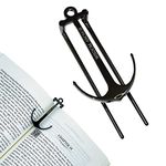 Anchor Page Holder for Hands Free Reading Book Opener Reader Gift Metal Portable Music Recipe Book Hardcovers Paperbacks Magazines Clip Accessories, Black