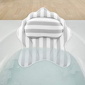 Hossejoy Bath Pillow for Tub Bath, Bath Pillow Cushion with 6 Suction Cups 3D Mesh, Hot Tub, Home Spa Non-Slip Luxury Support for Neck, Back and Shoulders