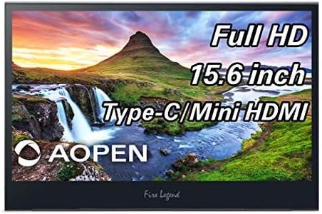 Acer AOPEN 16PM6QT 15.6 inch (39.62 cm) Full HD Portable IPS Touch LCD Monitor with LED Back Light (USB Type-C & 1 x Mini HDMI Port), Anti Microbial Coating, Zero Frame, Intergrated Speakers, Black