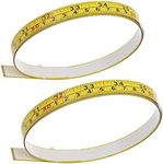 2 Pack Steel Self-Adhesive Measuring Tape, 44-Inch or 110cm Imperial and Metric Scale Ruler Sticker, Left to Right Reading Tape Measure Sticker for Workbench, Woodworking, Saw, Drafting Table, Yellow