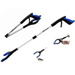 GrabRunner Reacher Grabber Tool with Strong Magnetic for Elderly 32 inch Folding Reacher Tool with Long Reach Arm Extender