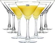 BINZO Martini Glasses Set of 6, 200 ml, Stem Glass for Drinking Cocktails, Mocktails, Bar, Martini, Cosmopolitan, Manhattan, Wine, Gifting Glasswares