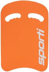 Sporti Training Kickboard - Orange - EVA Foam Swim Board for Adults, Chlorine-Resistant Pool Training Aid with Comfortable Grip & Contoured Edges