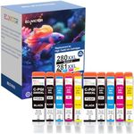 Eco Victor 10 Pack 280 281 Ink Cartridge Replacement for PGI 280XXL CLI 281XXL PGBK Black Ink Cartridges for TR8620a TR8620 TR8520 TR7520 TS6120 TS6220 TS9120 TS6320 TS8220 TS9520 TS9521C Printer