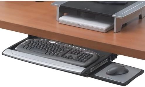 Fellowes 8031201 Suites Deluxe Height Adjustable Under Desk Keyboard Manager/Keyboard Tray/Shelf with Wrist Supports, Black/Silver