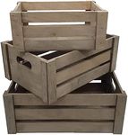 Admired By Nature Decorative Wood Crates, Regular, Barn Stain Grey