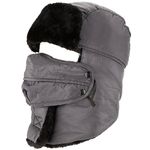 NONMON Unisex Winter Bomber Hat, Men Women Trooper Trapper Aviator Hat Ushanka with Ear Flap & Windproof Removable Mask, Keep Face Neck Warm for Skiing, Skating, Hunting, Climbing - Grey