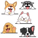 BuerHomie Wall Stickers 3D 5 Pet Dog Decal Puppy Stickers Vinyl Decor