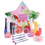 Whimsy 12 Pcs Organic Beauty Kit for Girls | Safe Makeup Kit | Birthday Gift for 4 5 6 7 8 9 10 11 12-16 Years Old | Non-Toxic Kids Lip balm, Eye Glitter, Eye Liner, Kids Lip Gloss & Mermaid Accessory