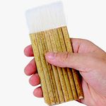 KAIY Sheep Hair Hake Brush, Bamboo Handle 2 1/2 inch Hake Blender Brush for Watercolor/Pottery/Kiln Wash/Dust Cleaning/Ceramic/Decor Painting 2 1/2 inch(8 Reeds)