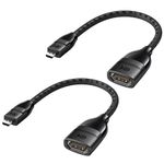 Cable Matters 2-Pack 8K / 4K 120Hz Micro HDMI to HDMI Adapter (Micro HDMI Adapter) in Black, 6 Inches with HDR Support for Raspberry Pi 4 (RPI4) and More