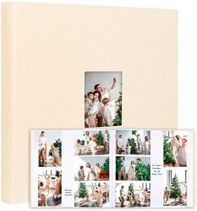 600 Pockets Photo Album 4x6 with Writing Space, Large Capacity 4x6 Photo Album Holds 600 Horizontal and Vertical Photos, Linen Cover Acid Free Pages Photo Book for Family Wedding Baby Pictures, Beige